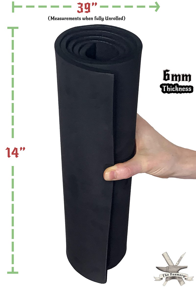 The Foamory EVA Foam Cosplay - (2mm to 10mm) - Black or White - 14"" x 39"" Sheet - Ultra High Density 85 kg/m3 - by The Foamory (Black, 6mm - Thickness) - Image 4
